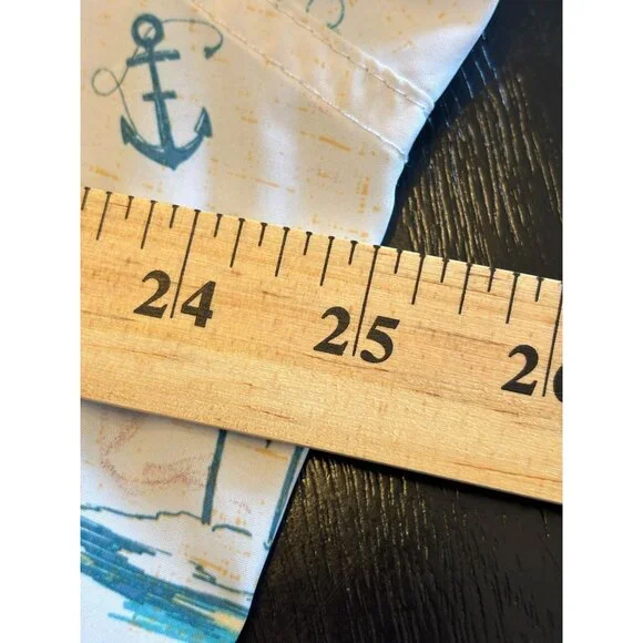 Izod Saltwater Shirt Marlin Fishing Nautical Anchors Vented Button Up Mens XL - Picture 12 of 12